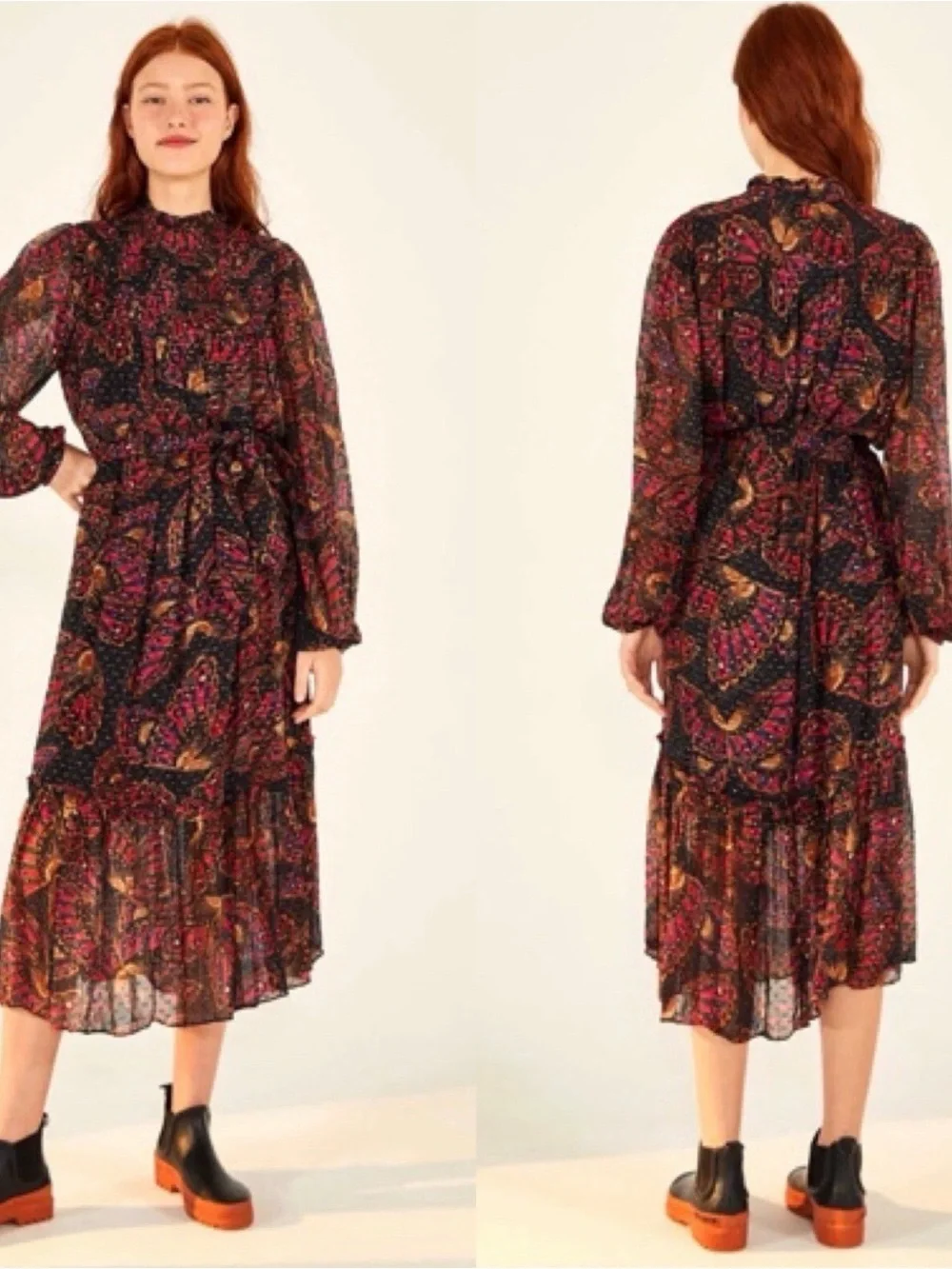Farm Rio Butterfly Sky Midi Dress‎ - Size Small - NWT
